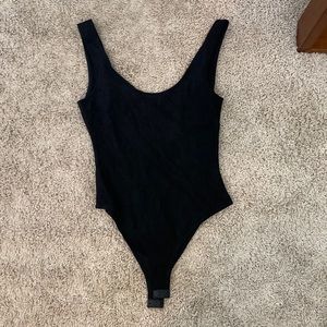 Vestique Black Suede Bodysuit